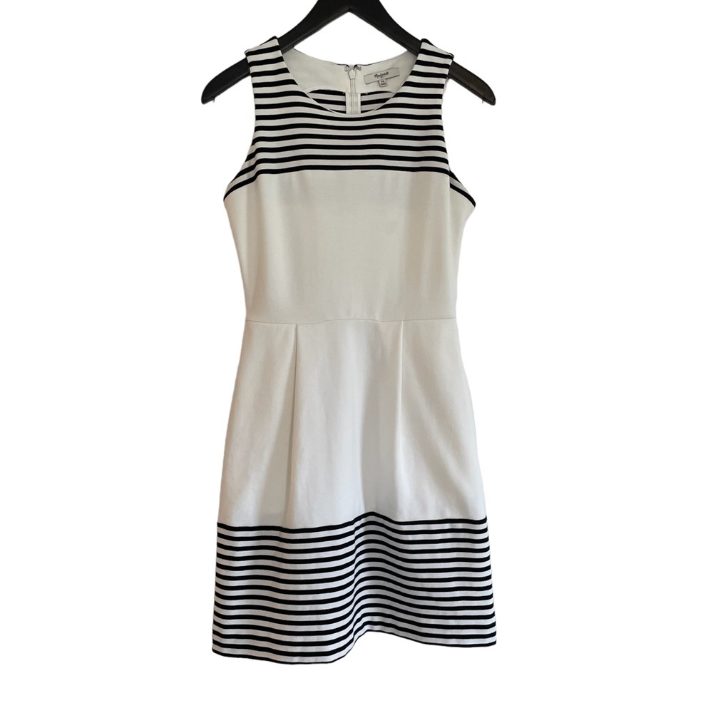 Madewell Striped Classic Fit & Flare Sleeveless Dress